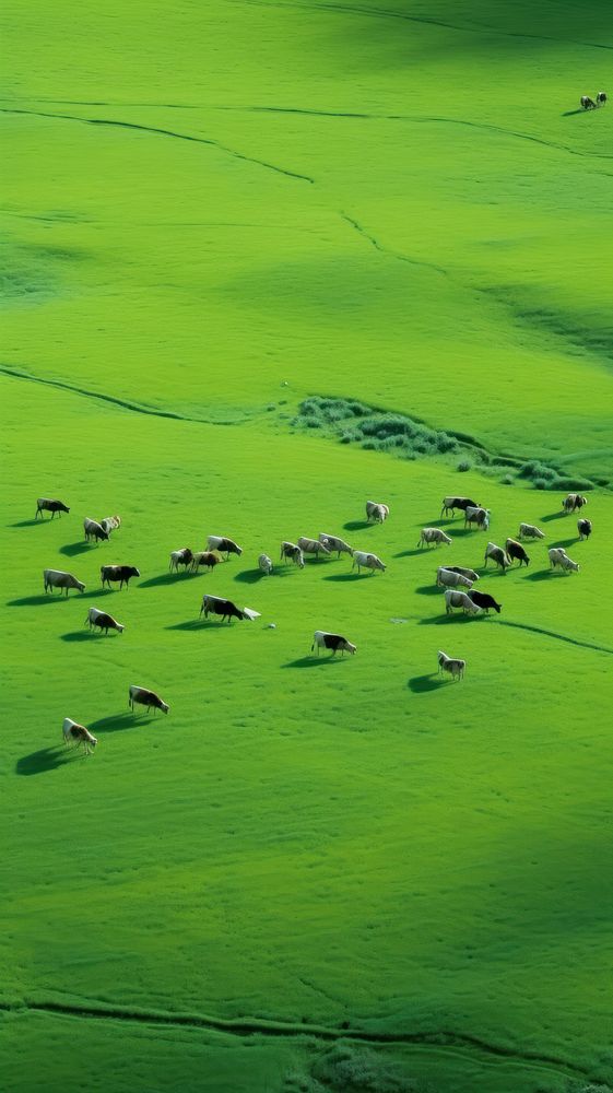 Herd of cows nature field backgrounds. AI generated Image by rawpixel.