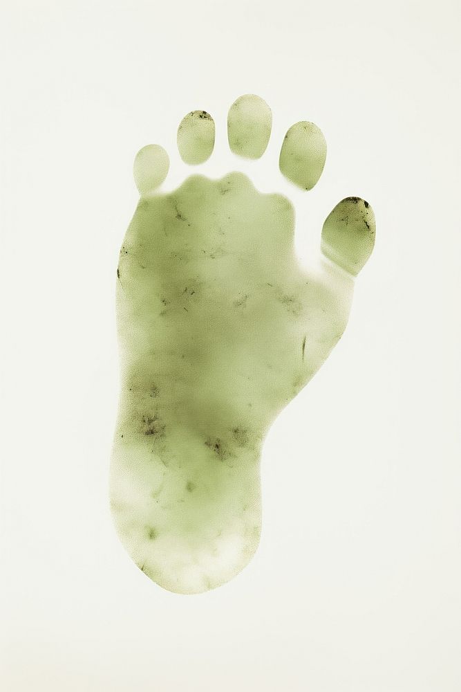A Footprint human silhouette footprint green barefoot. AI generated Image by rawpixel.