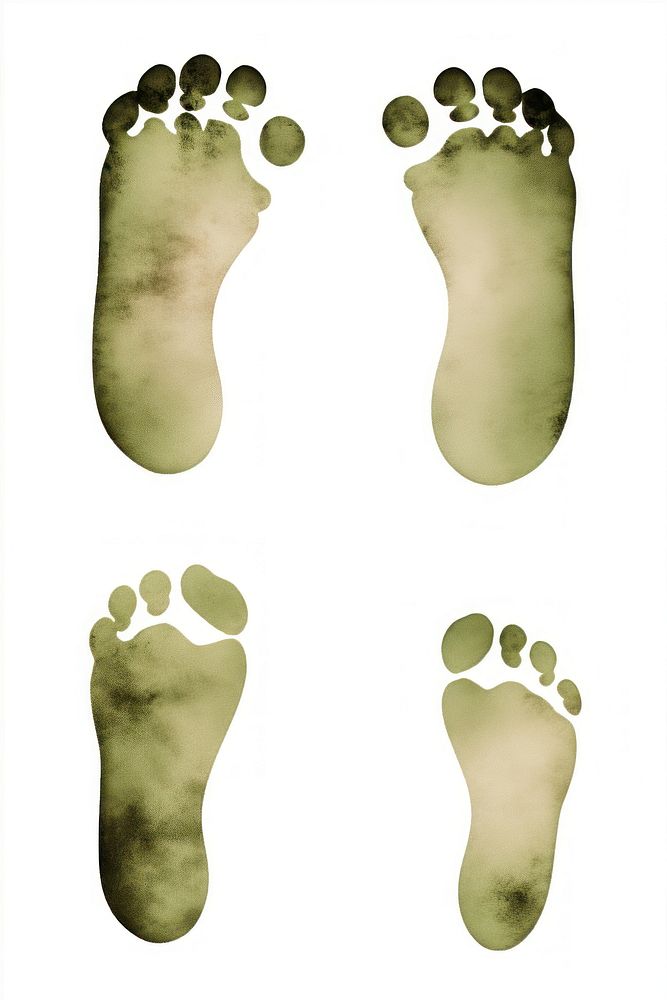 A Footprint human silhouette footprint green white background. AI generated Image by rawpixel.