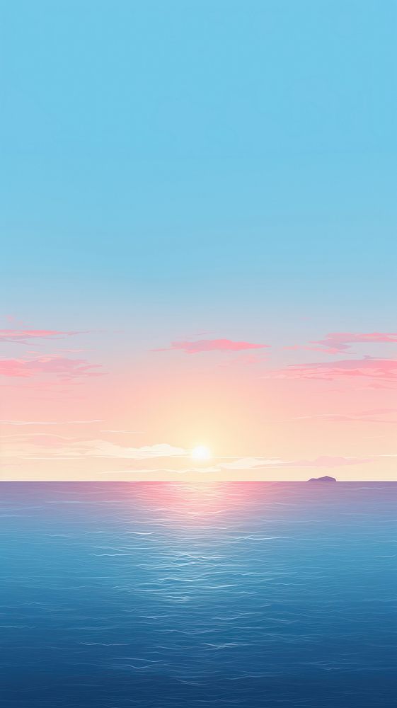 Blue ocean background with sunset backgrounds outdoors horizon. AI generated Image by rawpixel.