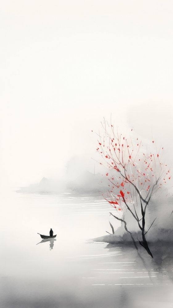 Fisherman on the boat outdoors painting nature. AI generated Image by rawpixel.
