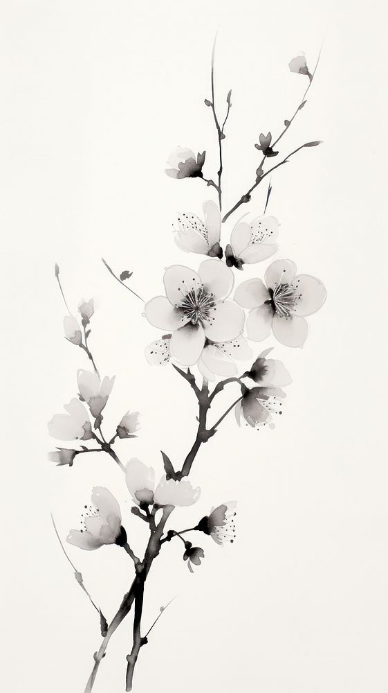 Plum blossom flower plant petal. AI generated Image by rawpixel.