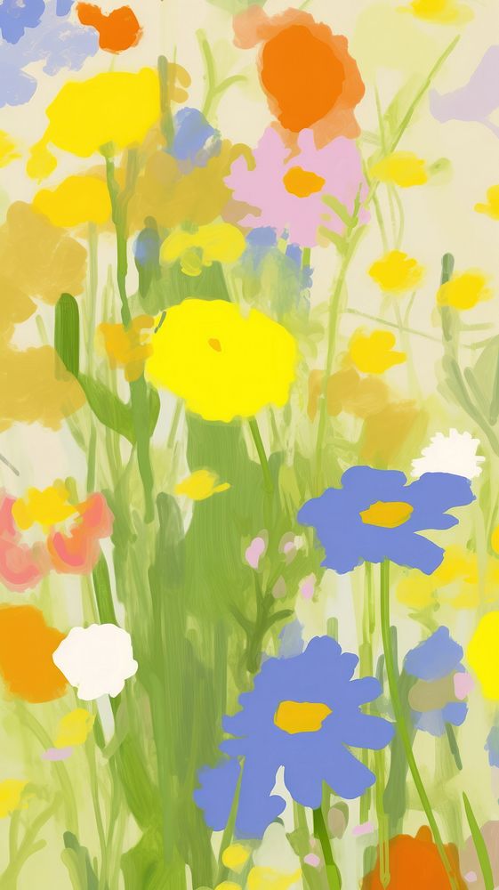 Flower garden backgrounds painting outdoors. AI generated Image by rawpixel.