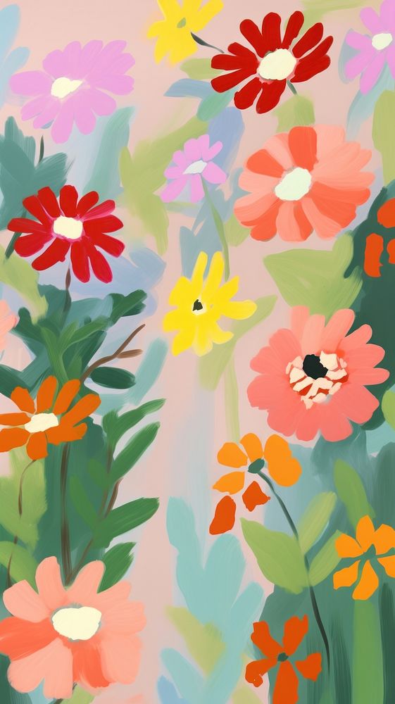 Flower garden backgrounds painting pattern. 