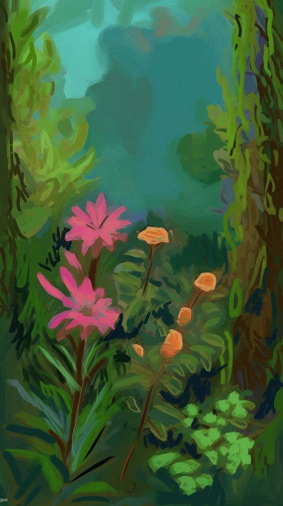 Garden outdoors painting nature. AI generated Image by rawpixel.