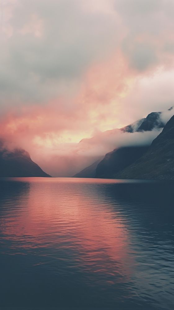 Fjord sky outdoors horizon. AI generated Image by rawpixel.