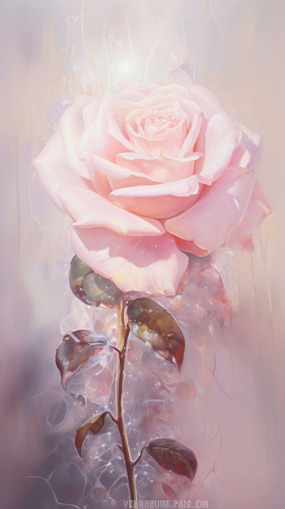 Pink rose wallpaper painting flower petal. AI generated Image by rawpixel.