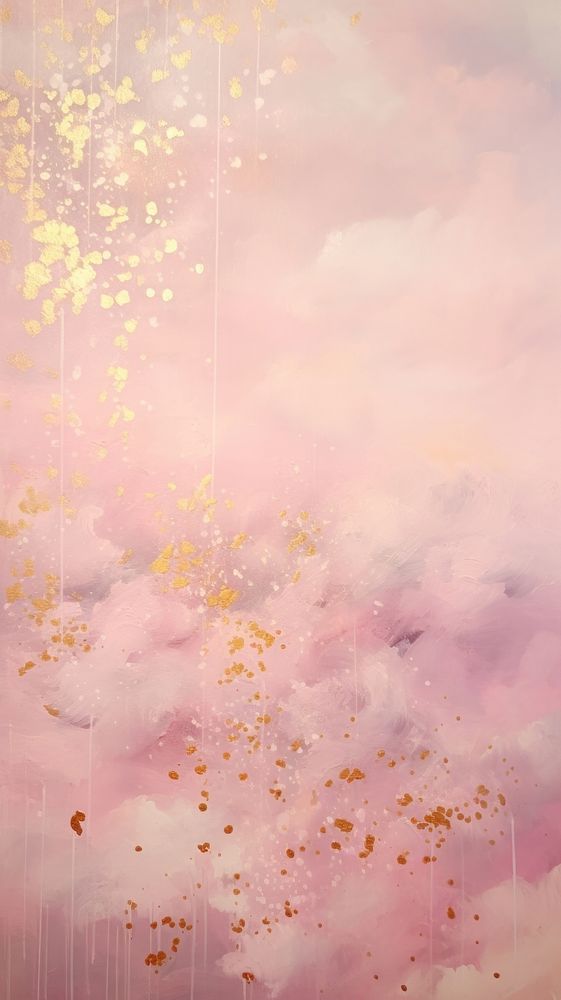 Pink sky wallpaper backgrounds confetti painting. AI generated Image by rawpixel.