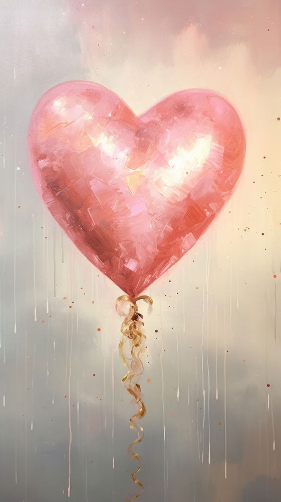 Heart balloon celebration symbol petal. AI generated Image by rawpixel.