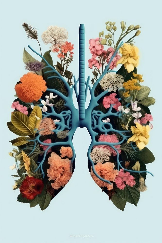 Flowers on the lungs art pattern plant. AI generated Image by rawpixel.