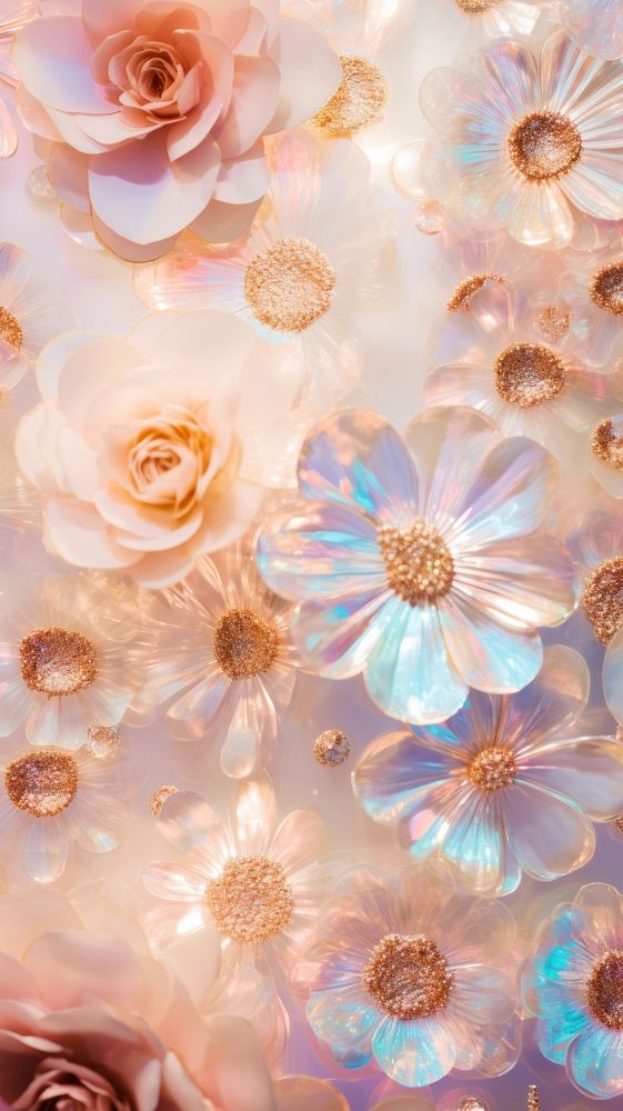 Rose gold flower texture backgrounds graphics pattern. AI generated Image by rawpixel.