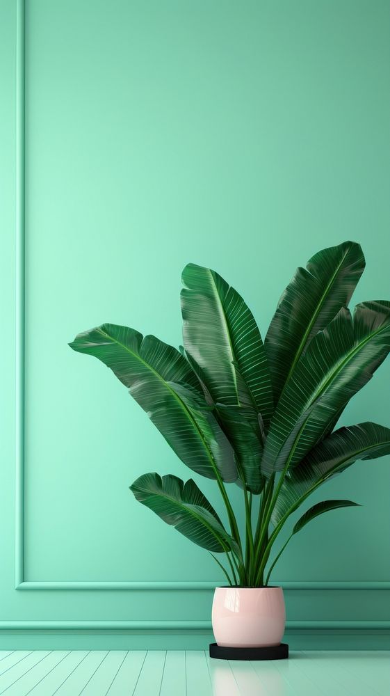 Trpical wallpaper plant green leaf. AI generated Image by rawpixel.