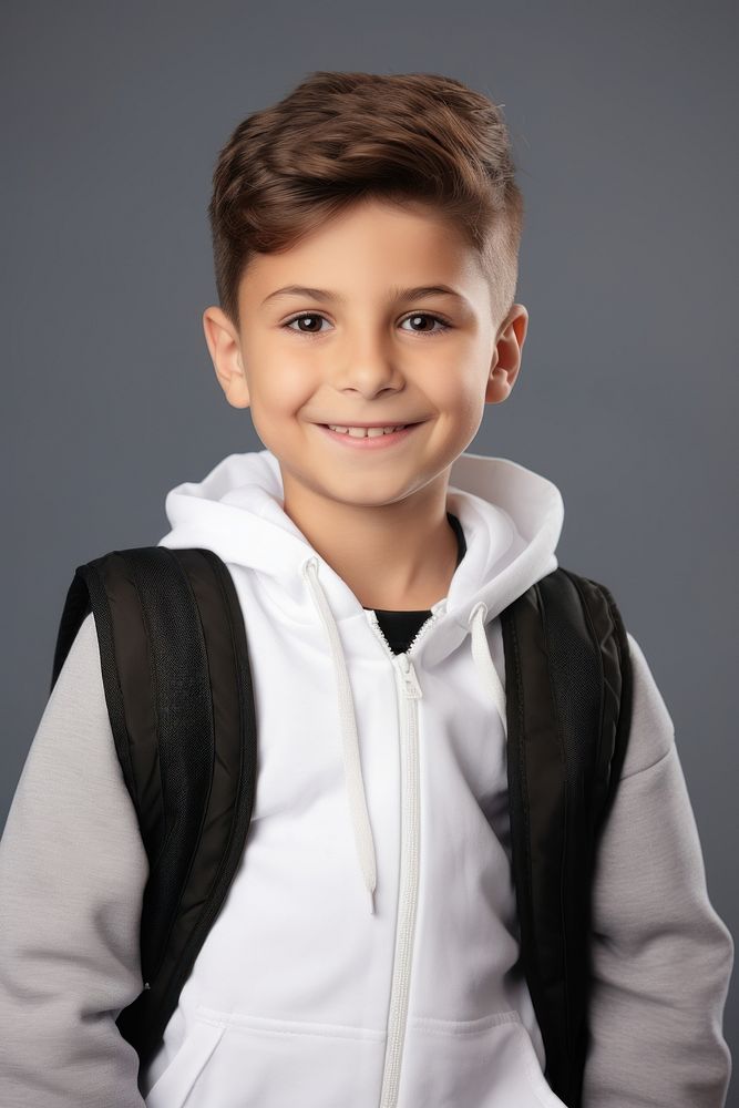 A smile student boy portrait child photo. AI generated Image by rawpixel.