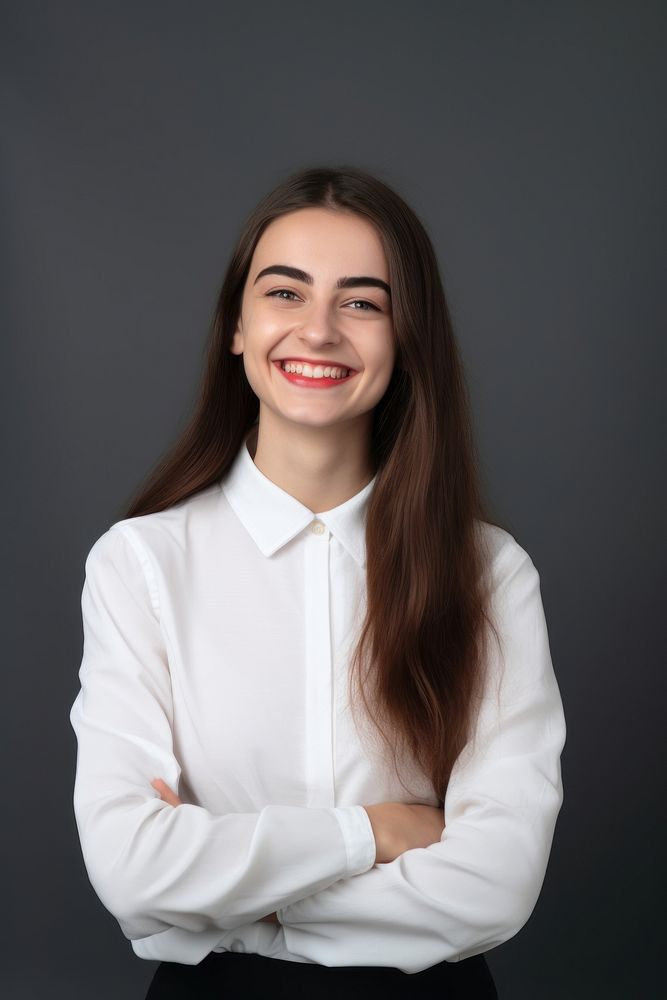 A smile student woman portrait blouse adult. AI generated Image by rawpixel.