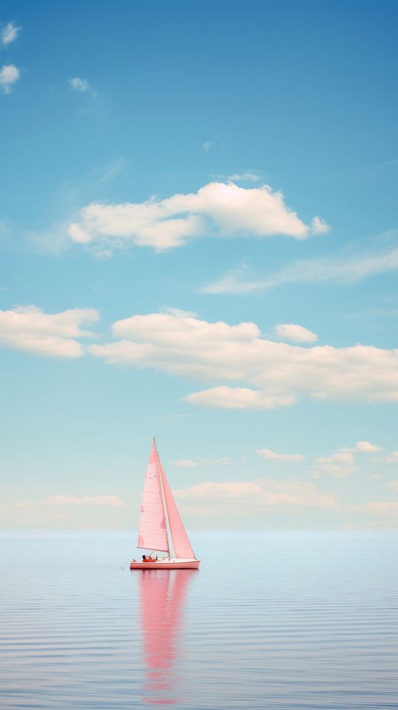 Lake and sailboat sky watercraft outdoors. AI generated Image by rawpixel.