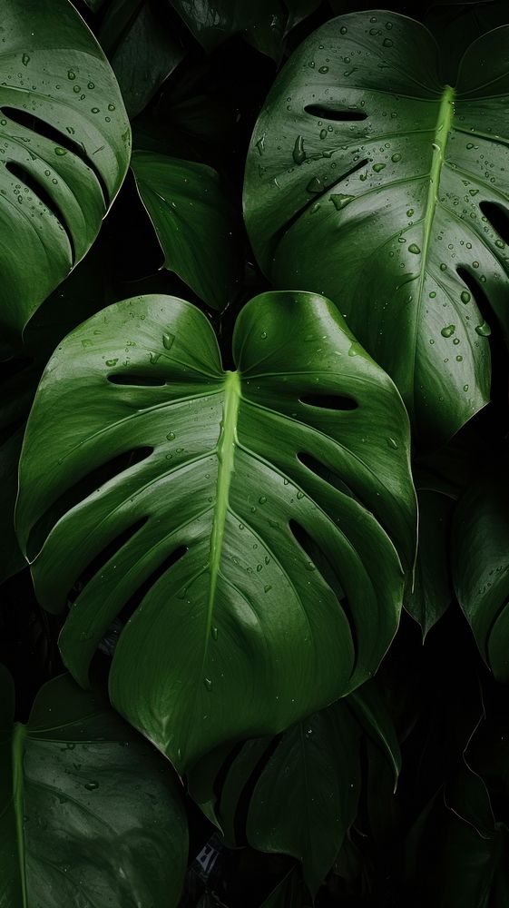Monstera leaves nature plant green. AI generated Image by rawpixel.
