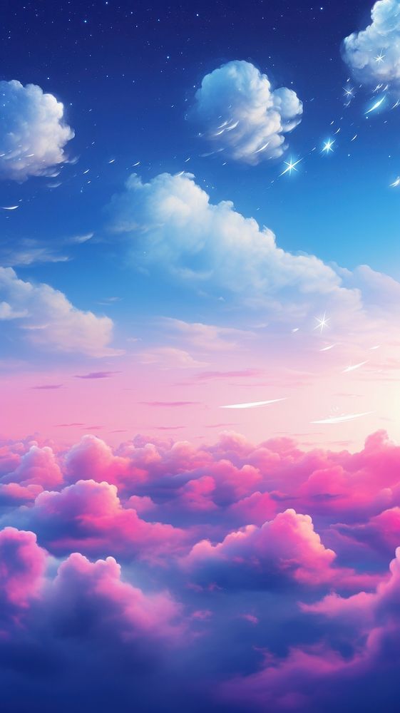 Cute wallpaper cloud sky outdoors. AI generated Image by rawpixel.