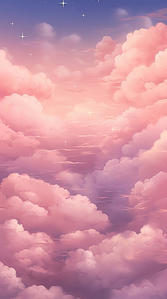 Cute wallpaper cloud sky nature. AI generated Image by rawpixel.