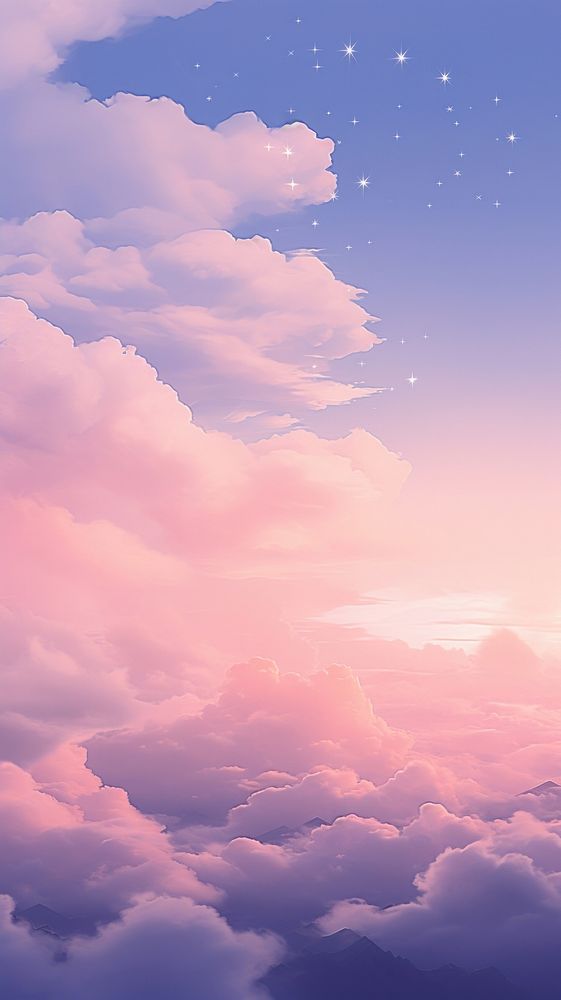 Cute wallpaper cloud sky outdoors. AI generated Image by rawpixel.