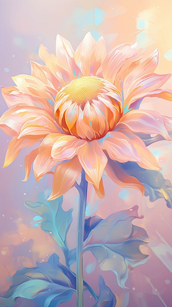 Sunflower painting petal plant. AI generated Image by rawpixel.