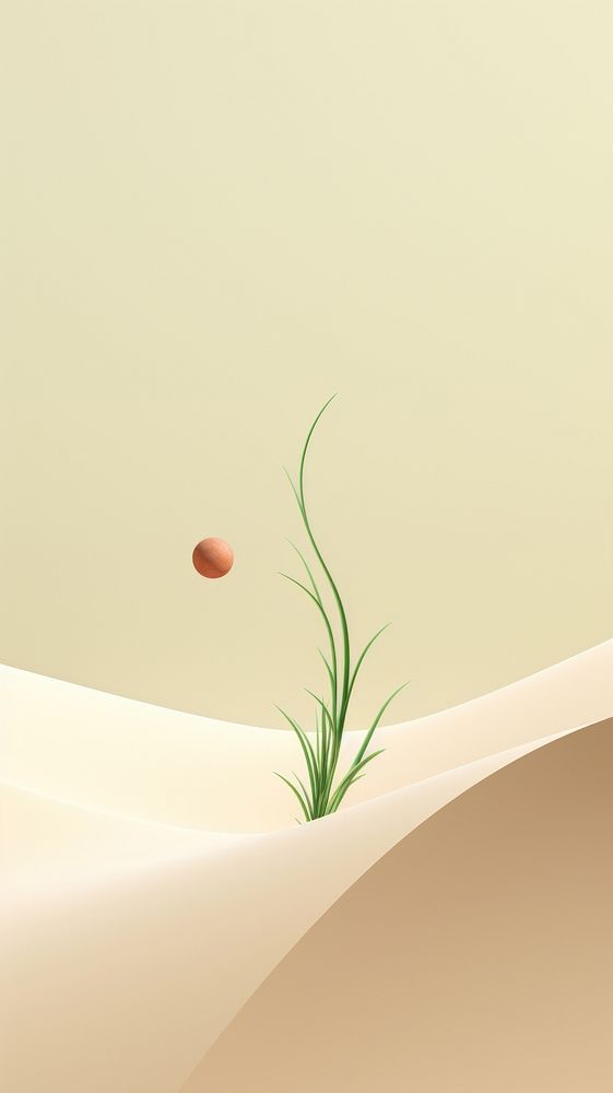 A sand dune with a small plant in it simplicity basketball painting. AI generated Image by rawpixel.