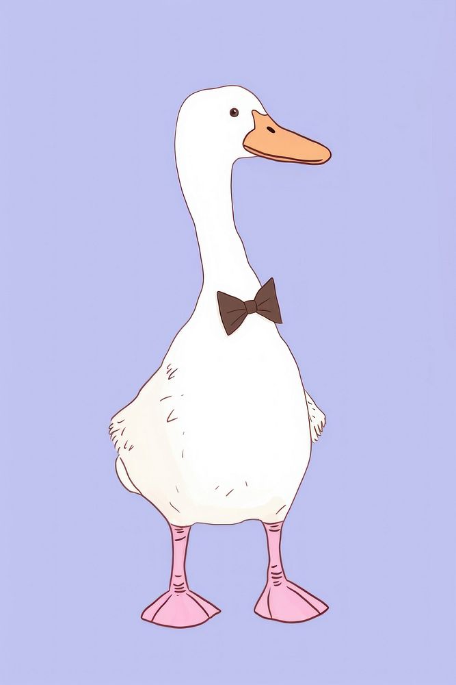 Goose wearing bowtie cartoon animal bird. AI generated Image by rawpixel.