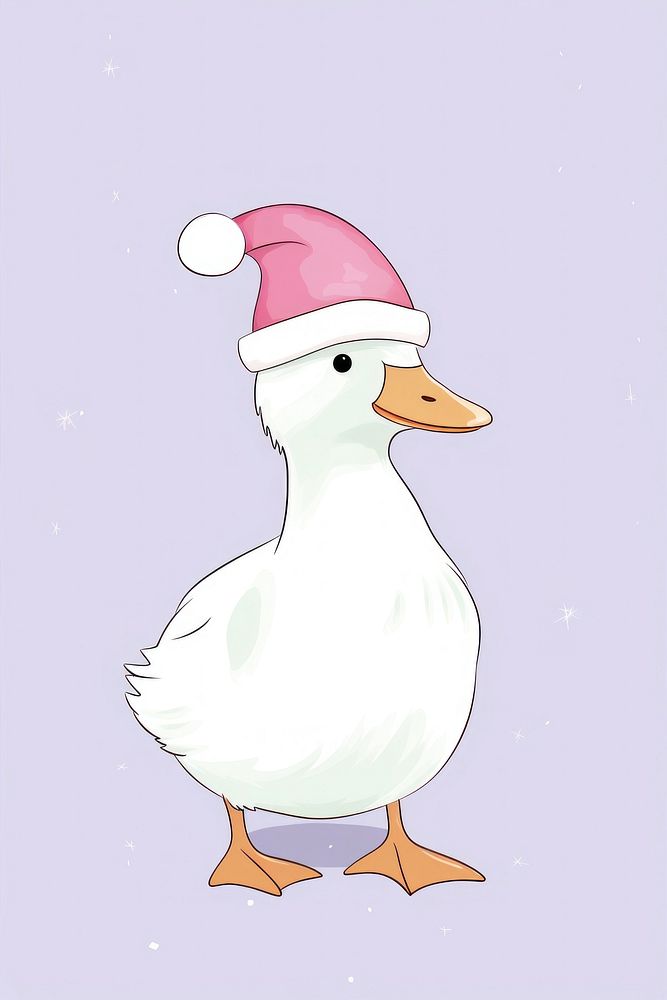Duck wearing santa hat cartoon animal bird. AI generated Image by rawpixel.