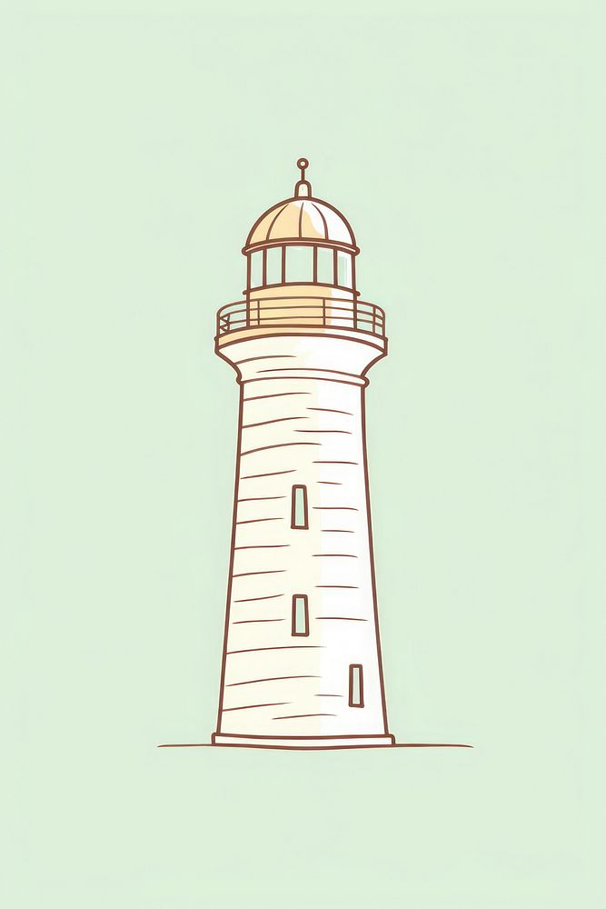 Lighthouse architecture building cartoon. AI generated Image by rawpixel.
