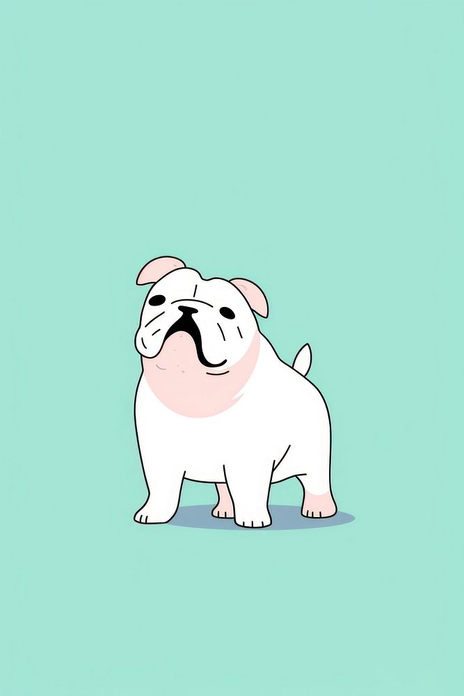 Bulldog cartoon animal mammal. AI generated Image by rawpixel.