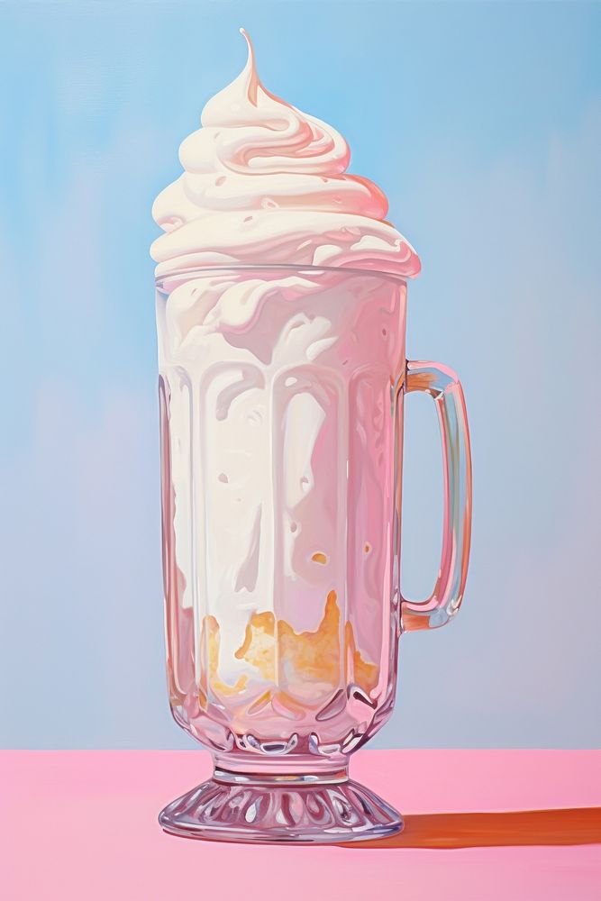 Glass of milkshake dessert food refreshment. AI generated Image by rawpixel.