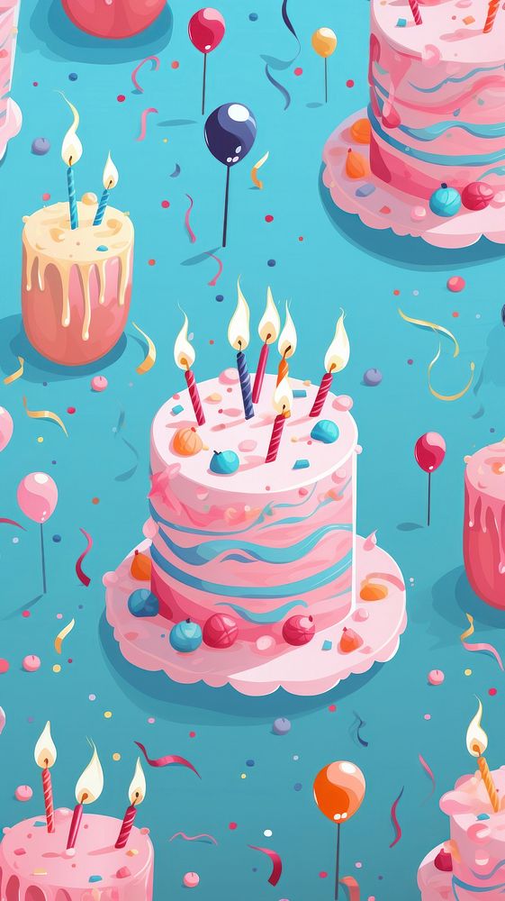 Birthday cake dessert pattern party. AI generated Image by rawpixel.