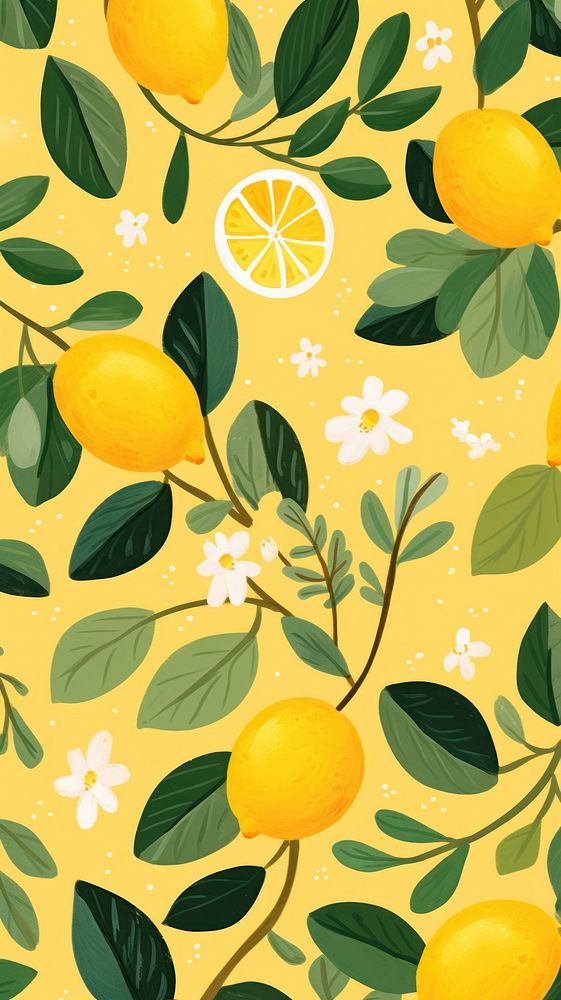 Lemon wallpaper pattern fruit. AI generated Image by rawpixel.