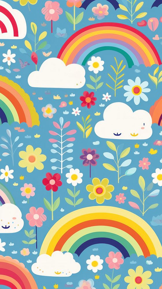 Rainbow pattern wallpaper outdoors. AI generated Image by rawpixel.