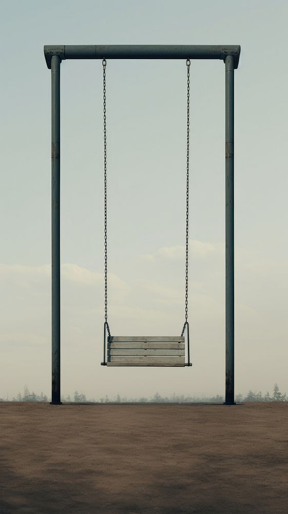 Empty swing in playground outdoors architecture tranquility. AI generated Image by rawpixel.
