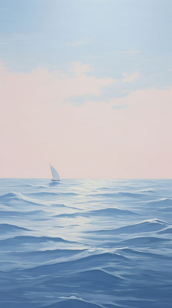 Ocean wave with a white boat sailboat outdoors horizon. AI generated Image by rawpixel.