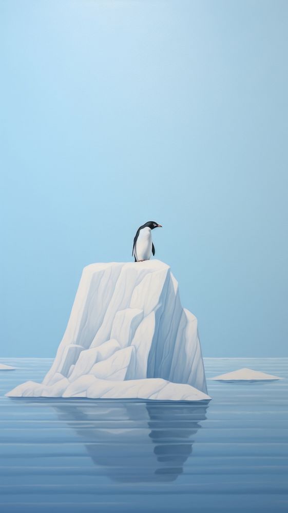 Penquin on iceberg outdoors penguin nature. AI generated Image by rawpixel.