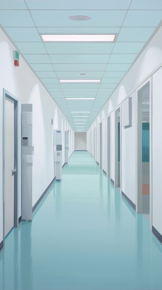 Walkway in hospital architecture protection security. AI generated Image by rawpixel.