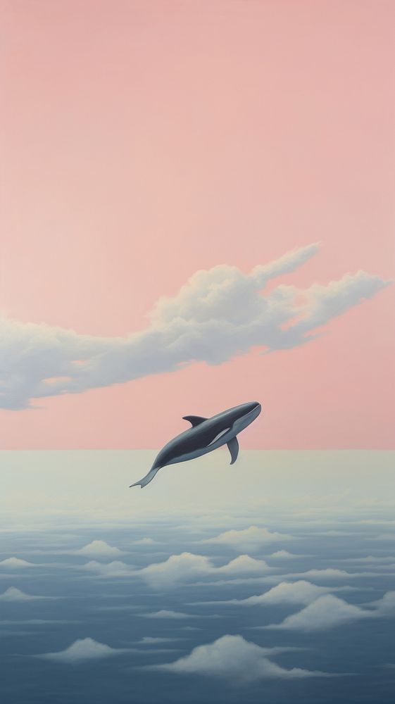 Whale in the aesthetic sky outdoors dolphin nature. AI generated Image by rawpixel.