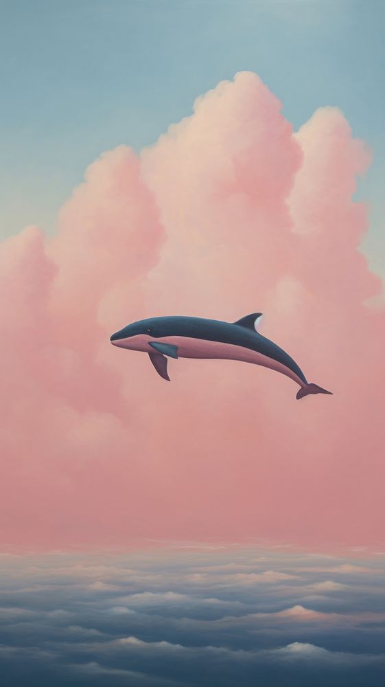 Whale in the aesthetic sky outdoors dolphin nature. AI generated Image by rawpixel.