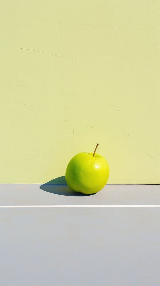 Tennis ball in tennis court painting apple fruit. AI generated Image by rawpixel.