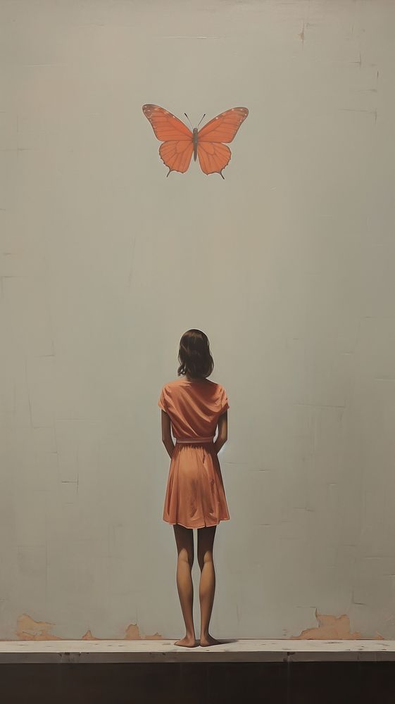 Butterfly and woman painting standing adult. AI generated Image by rawpixel.