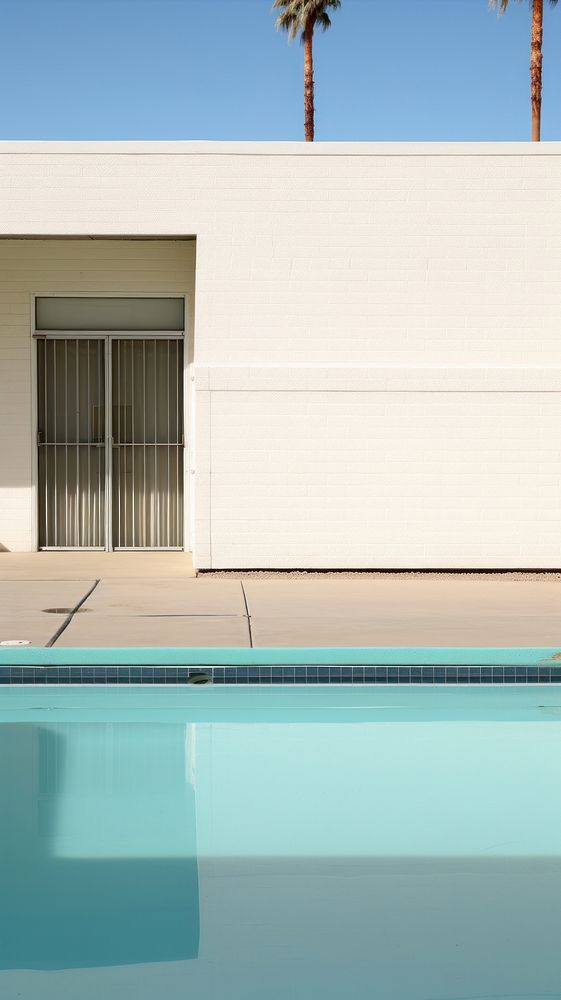 Minimal pool in motel architecture building house. AI generated Image by rawpixel.