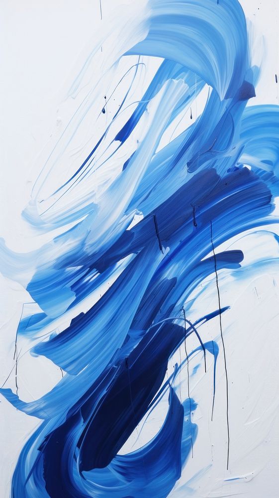 Large blue brush stroke line painting art backgrounds. AI generated Image by rawpixel.