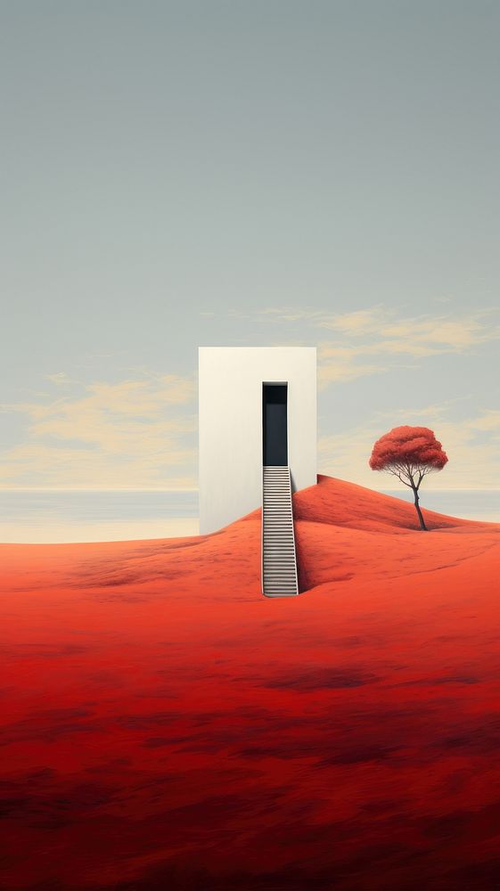 Minimalism landscape architecture outdoors nature. AI generated Image by rawpixel.