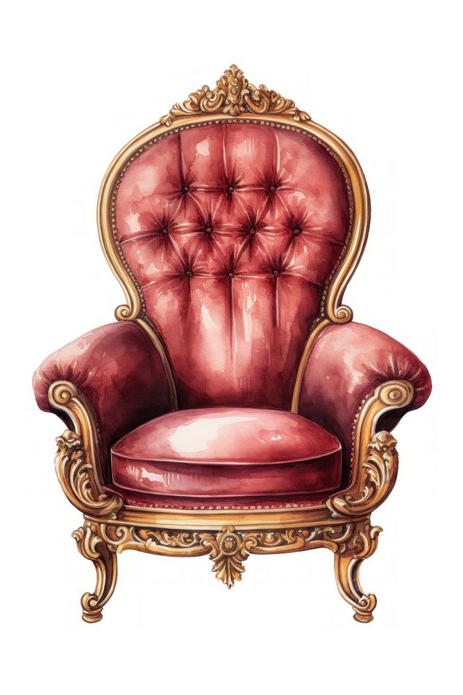 Armchair furniture throne white background. AI generated Image by rawpixel.