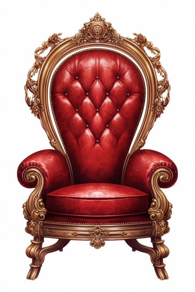 Armchair furniture throne white background. AI generated Image by rawpixel.