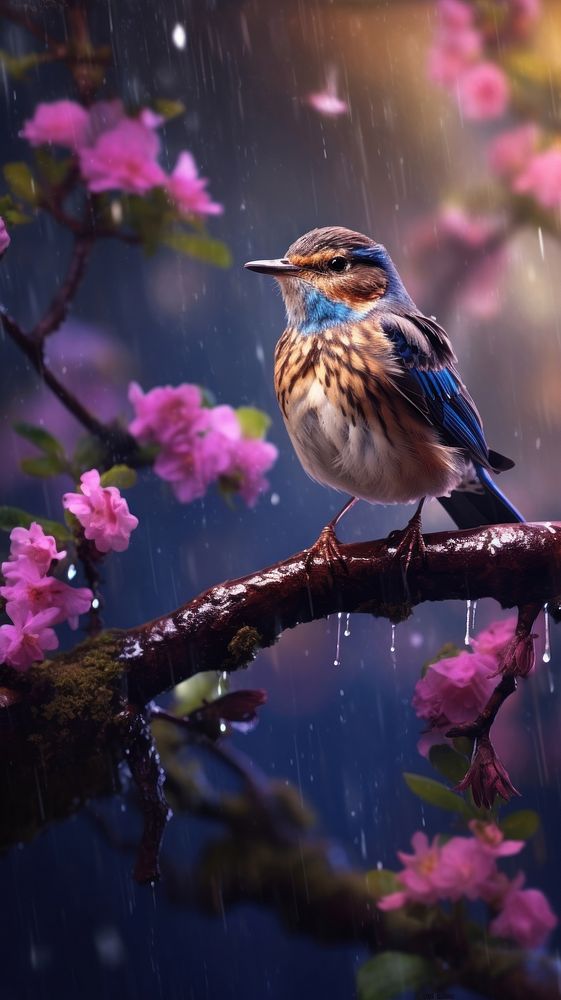 Nature flower bird outdoors. AI generated Image by rawpixel.