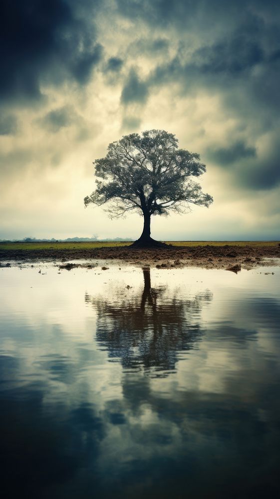 Nature tree landscape outdoors. AI generated Image by rawpixel.
