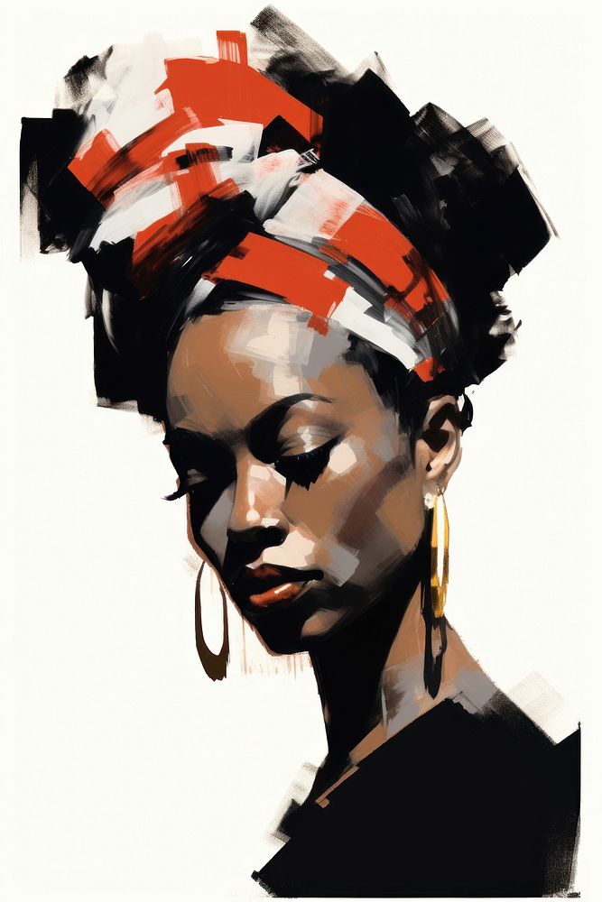 African woman painting portrait face. AI generated Image by rawpixel.
