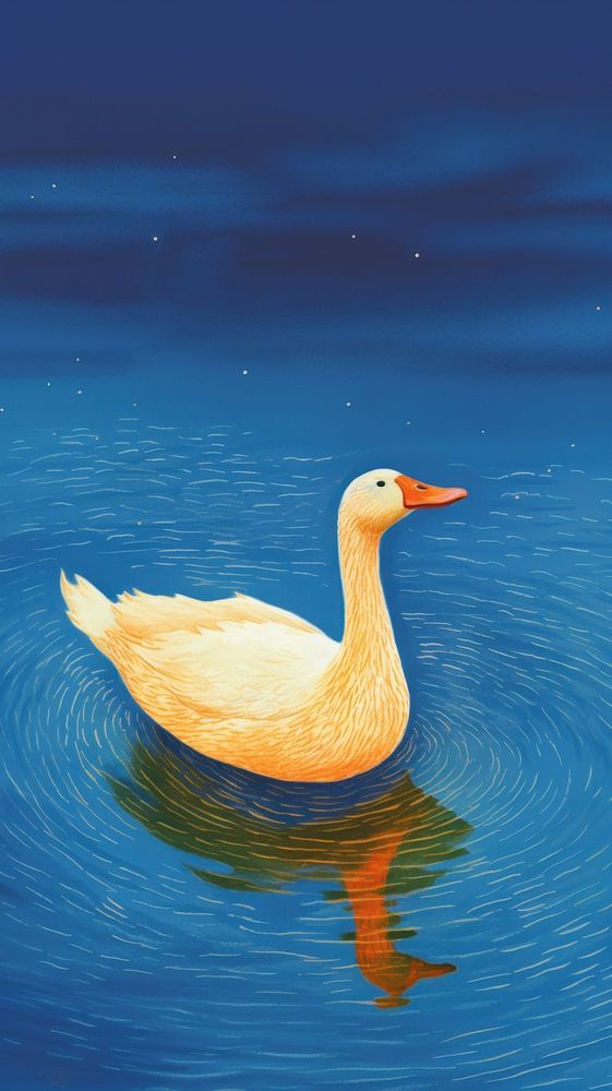 Goose in a lake outdoors animal nature. AI generated Image by rawpixel.